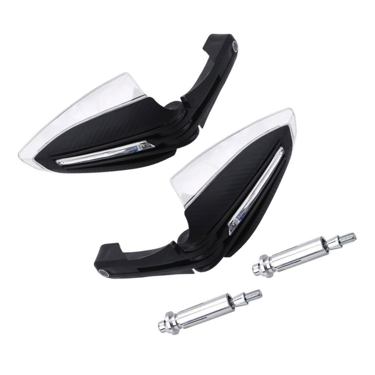 Protector de Manos para Motocicleta Led, Juego 1, Negro | Abs Acrílico, Instalación Sencilla y Desmontable, Incluye Contrapeso y Tornillos, Cable de 40cm