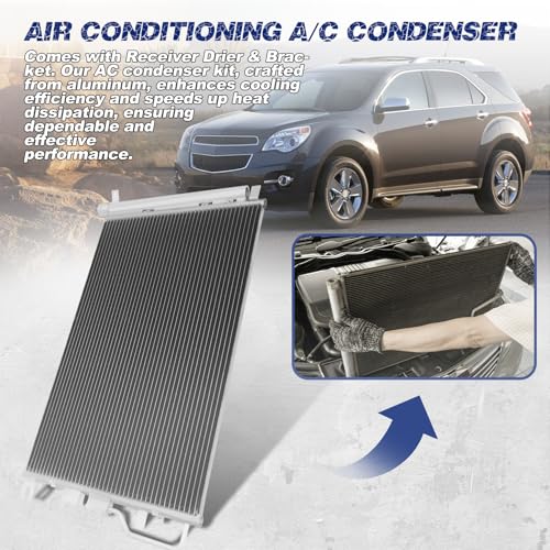 Image of Air Conditioning A /C Condenser Compatible with Chevrolet Equinox GMC Terrain 2010-2015 SUV # 3789, 20839794, GM3030284, 10542, 7013789, 4770789, 1563695
