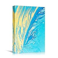 Canvas Wall Art Liquid Abstract Colorful Decorative Elements Mixed Media Multicolor Swirly - 12x18 inches