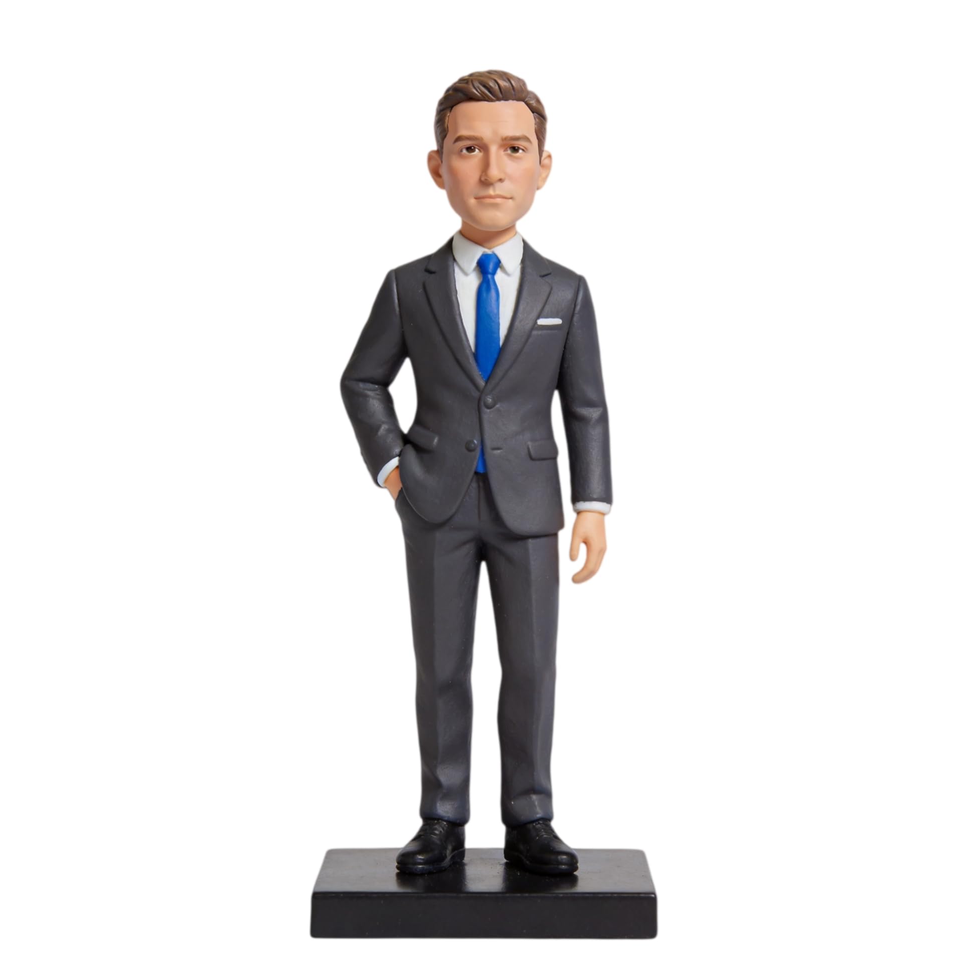 Photo Bobbleheads - Figurine 3D personnalisée - Figurine Bobbleheads pour homme d'affaires - Décoration de bureau personnalisée - Cadeaux pour collègues, pères, anniversaire