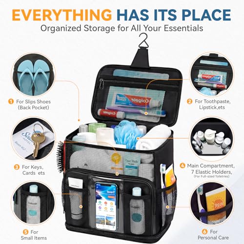Shower-Caddy-Portable-for-College-Dorm-Hanging-Travel-Toiletry-Bag-with-Phone-Pocket-Waterproof-Bottom-CoverQuick-Dry-Mesh-Shower-BagDorm-Room-Essentials-for-Guys-GirlsCruise-Essentials-2026
