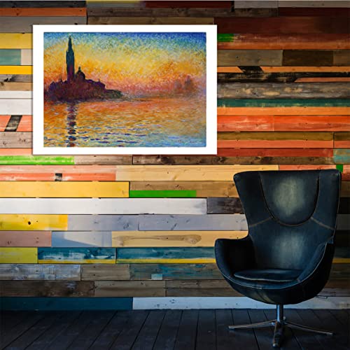 Poster Monet Coucher de soleil à Venise grand format encadré décoratif mural - 6