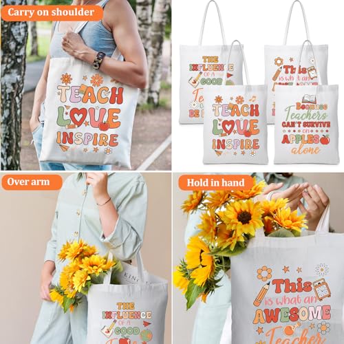 Chunful 10 Bolsas Tote para Maestros Lona Coloridas miniatura 6