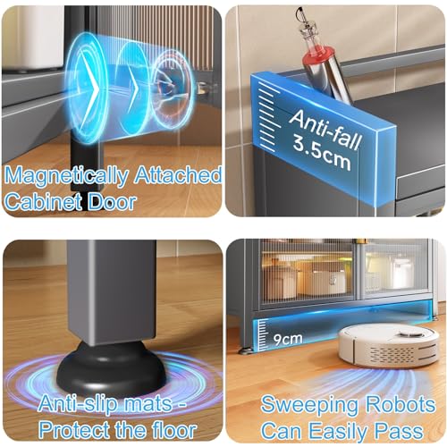 Étagère de cuisine à 5 niveaux et support micro-ondes moderne - 5