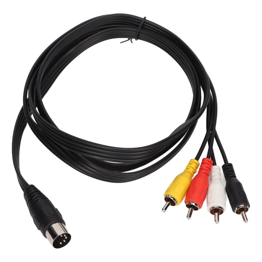 MOPFOL DIN 5 Pin Male to 4RCA Male Cable Plug and Play Wide Compatibility Sound Extension Adapter Cable PC Computer Connection