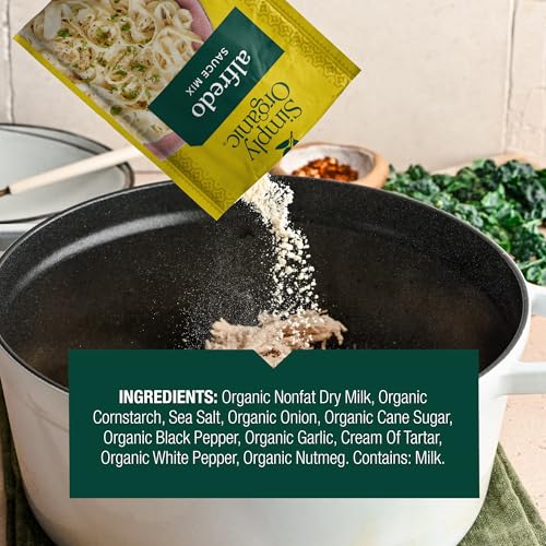 Image of Simply Organic Alfredo Sauce Mix, Certified Organic, Kosher, Mixes Italian | 1.48 Ounce (Pack of 1)