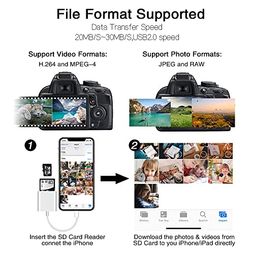 Sd Card Reader For Iphone Ipad Camera,Dual Card Slot Memory Card Reader Supports Sd And Tf Card Trail Camera Viewer Sd Card Adapter Portable Micro Sd Card Reader No Application Required Plug And Play #TOP4