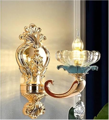 Applique cristal luxe pour salon et villa européenne à double escalier