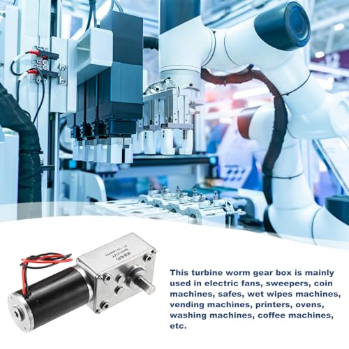 QUARKZMAN DC 12V 160 U/min Reversibler Schneckengetriebemotor Reduziermotor 8mm D-Form Welle Hochdrehmoment-Getriebe Reduzierung Elektromotor für Kehrmaschinen, Drucker, Öfen
