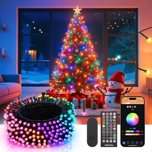 YAYZA! Lichterkette Weihnachtsbaum 30m mit 300 RGB & Warmweiß LEDs,...