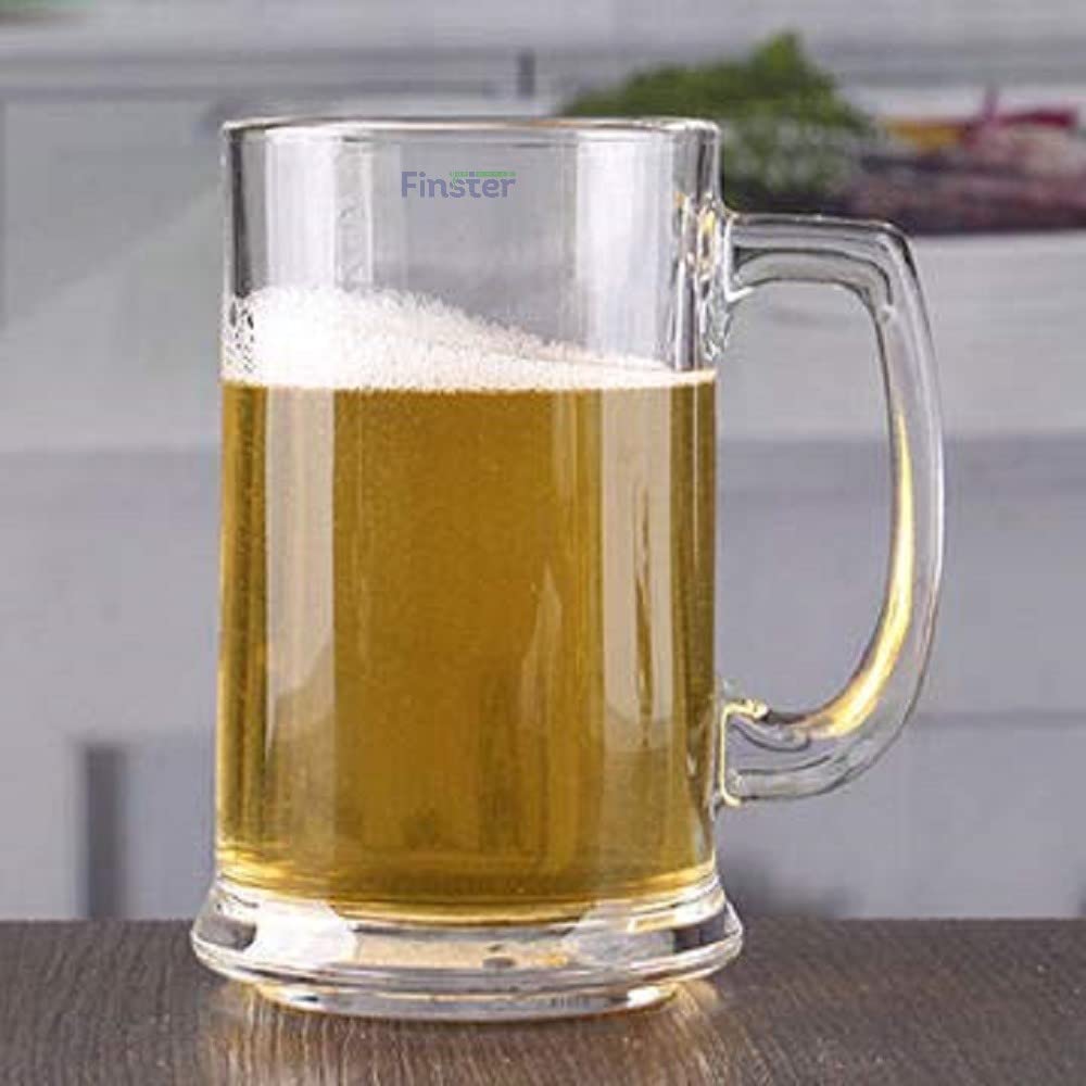 FINSTER Beer Mug Set of 12 Crystal with Strong Handle 400ml (Party Style Mugs) - Image 7 thumbnail