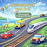 Mein großes A–Z Ausmalbuch – Fahrzeuge & Transportmittel: 26 Fahrzeuge von A bis Z – Kreatives Malbuch für Kinder ab 4 Jahren | Mit großen, einfachen ... zum Ausmalen (Ausmalbücher A-Z (Lernbücher))