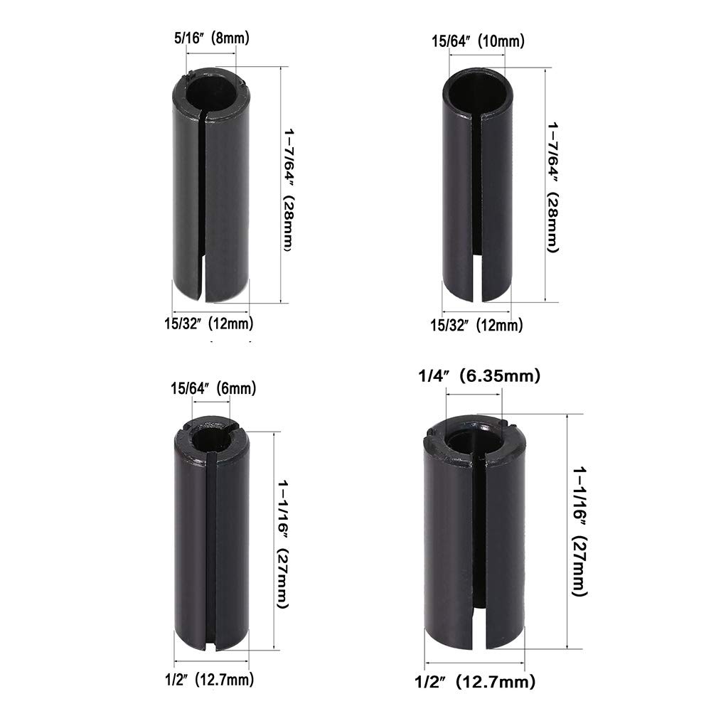 9Pcs CNC Incisione Bit Router Adattatore Convertitore Utensile Adattatore fresa verticale per legno router fresatrice