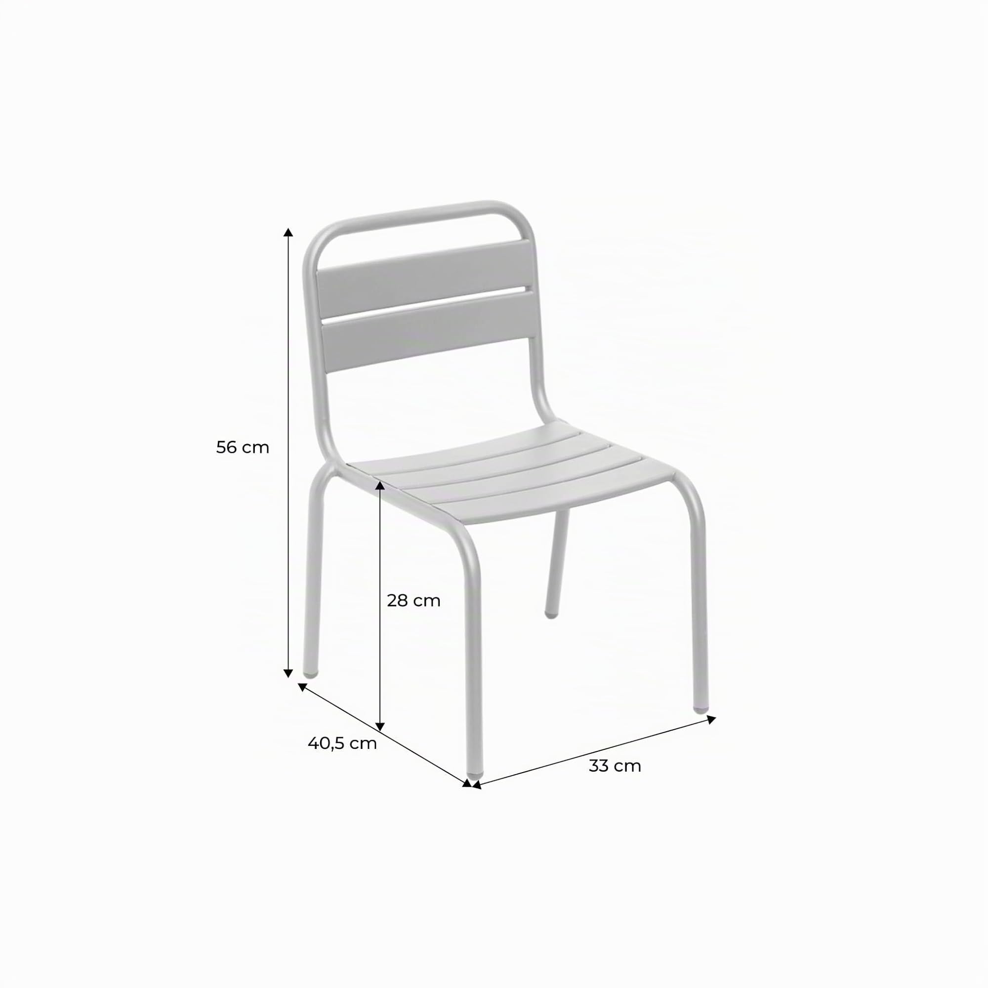 2er-Set anthrazitfarbene Kinderstühle aus Metall - Kristoff