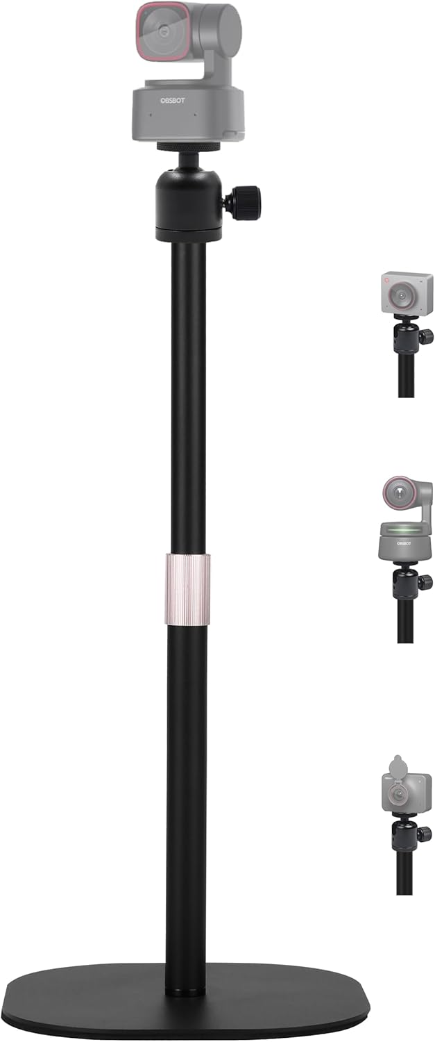 Heavy-Duty Webcam Stand, 18-inch Tabletop Webcam Tripod Holder compatible with OBSBOT Tiny 2/ Tiny SE 1080P/Meet 2/Meet SE/Meet Webcams