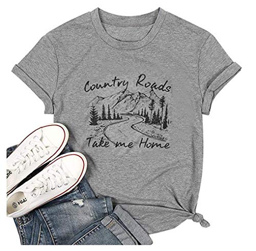 Tee-shirt imprimé imprimé graphique pour femme « Country Roads Take Me » Cover