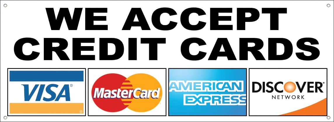 Amazon.com : Novosta Credit Card Sign - 2 Pack - We Accept - Visa ...