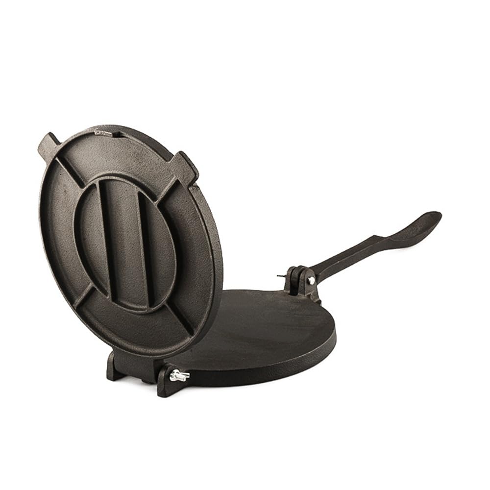 Cast Iron 8-Inch Tortilla Press ? pre-seasoned rotisserie, heavy duty quesadilla maker for homemade pancakes, roasts, empanadas