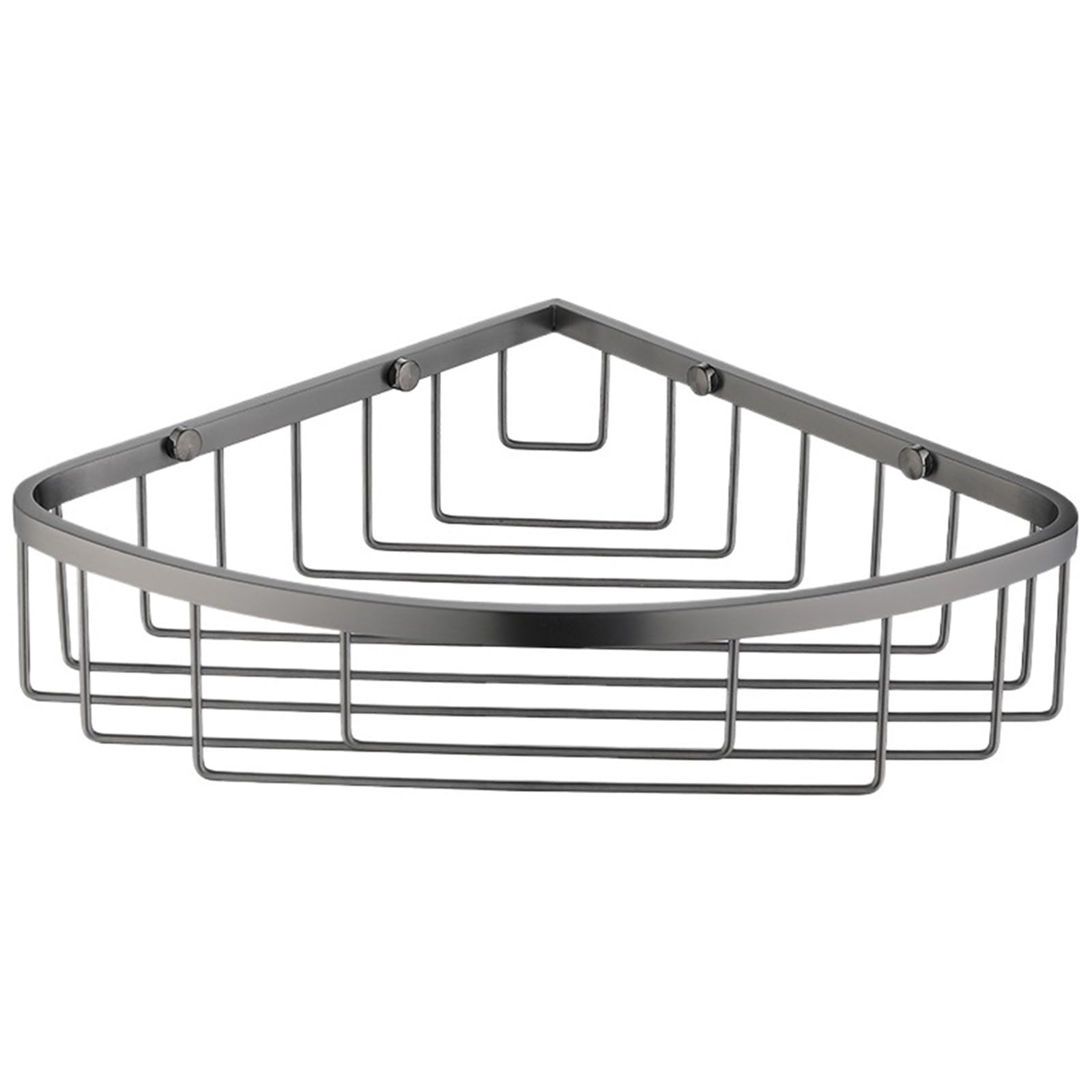 QEDTTGQJKO Corner Shower Caddy Bathroom Organizer Shelf Wall Mounted Storage Rack Shampoo Holder Gold Chrome Gray 1PCS