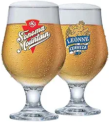 Ruvolo, Jogo de Taça Beer Master para Cerveja, Taça de Vidro Rótulo 2 pcs, 380ml