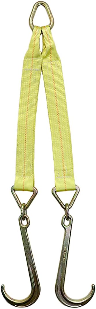 Boxer Pro Tow Straps V Bridle - 2 Inch X 6 Feet Recovery Strap With Snap Hooks, 10,000 Lbs Breaking Strength - View #2