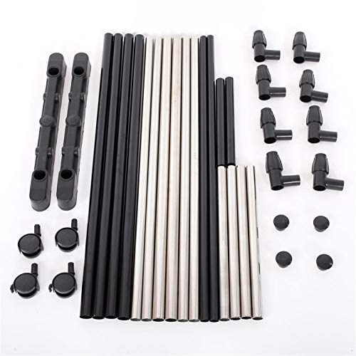 Kcelarec Standard Double Rod Clothing Garment Rack For Hanging Clothes,Rolling Clothes Organizer On Wheels #TOP5