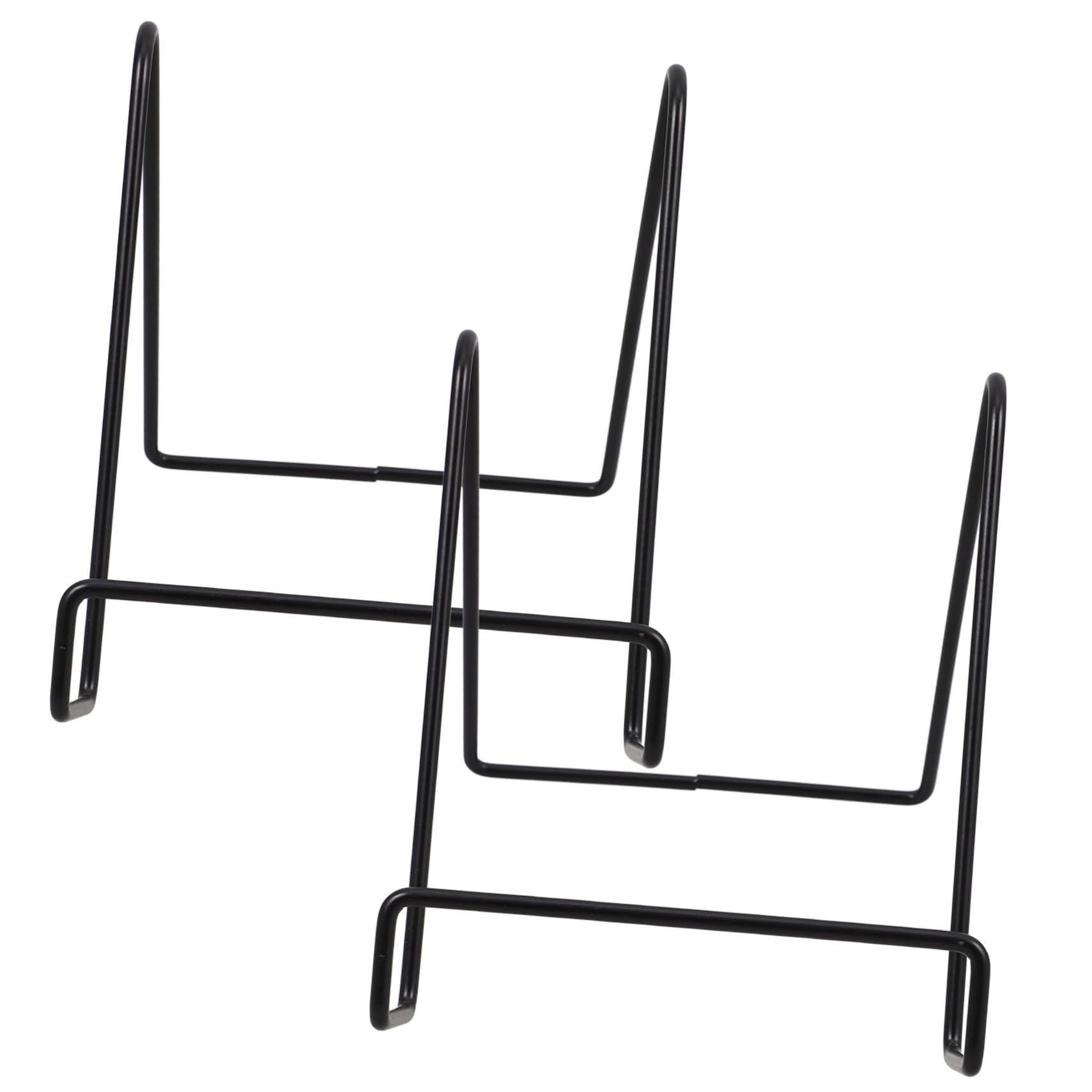 TEHAUX 2pcs Iron Picture Frame Stands Plate Holders Minimalist Display Stands for Decor Office Kitchen