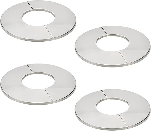 Miniatura 12 de Placa de Escudo de Brida Dividida para Pared, Placa Redonda de Acero Inoxidable para Tubo de 23mm/0.91" de Diámetro, Paquete de 4