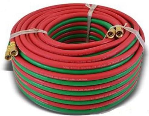 Weldcote 14TX100 Twin Hose Grade T 1/4 ID X 100' BB Fittings