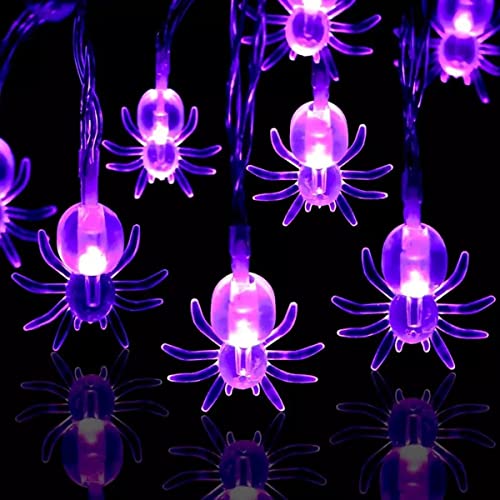 KEPATO Halloween String Lights 10Ft 20 LEDs Battery Operated Outdoor Decorations Lights Spider Lights for Halloween Party Decor