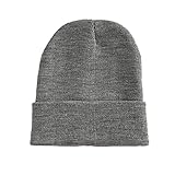 NPJY Unisex Beanie for Men and Women Knit Hat Winter Beanies Grey