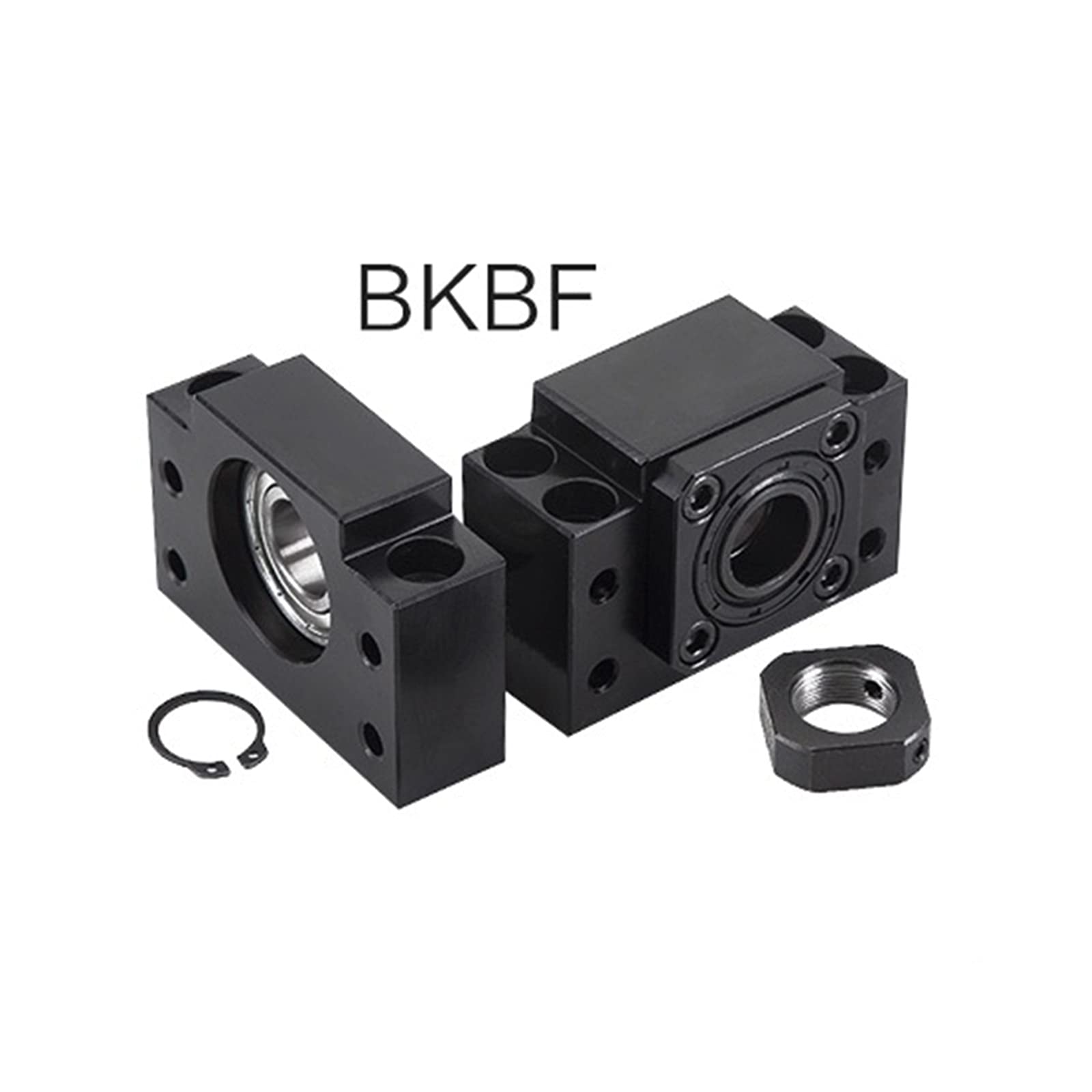 CHUANGNENG Ball Screw CNC Parts SFU1605 RM1605 16mm 1500mm With Metal Deflector Ball Screw Nut BK/BF12 End Supports Ball NUT HOUSINGS 1pcs Coupler With End Machining,Length Approx 59inch/1500mm - View #2