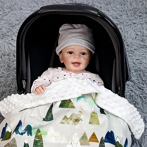 Tanofar BABY BLANKETS- PURPLE GREY FLOWER Baby Blankets, Adventure Mountains Fleece Toddler Blanket For Boys Girls, Dotted Backing, Double Layer, Crib Receiving Blanket, For Nursery/Stroller/Toddler Bed/Carseat thumb #5