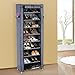 SONGMICS 10-Tier Shoe Rack, Shoe Storage Cabinet with Dustproof Cover, Free-Standing Shoe Storage Organizer for Closet, Entryway, Hold 27-35 Pairs of Shoes, for Sneakers, High Heels, Gray URXJ10G