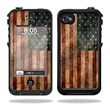 Mightyskins Protective Vinyl Skin Decal Cover for LifeProof iPhone 4 / 4S Case wrap sticker skins Vintage Flag