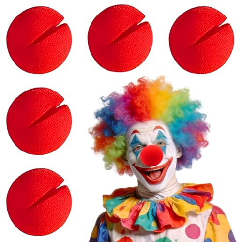 6 Piezas Narices de Payaso,Rojo Nariz de Esponja Payaso, Espuma Clown Nose, 5CM Nariz de Juego de Rol, Nariz de Espuma de Circo, Rojo Nariz de Payaso,para Traje de Fiesta de Disfrazar