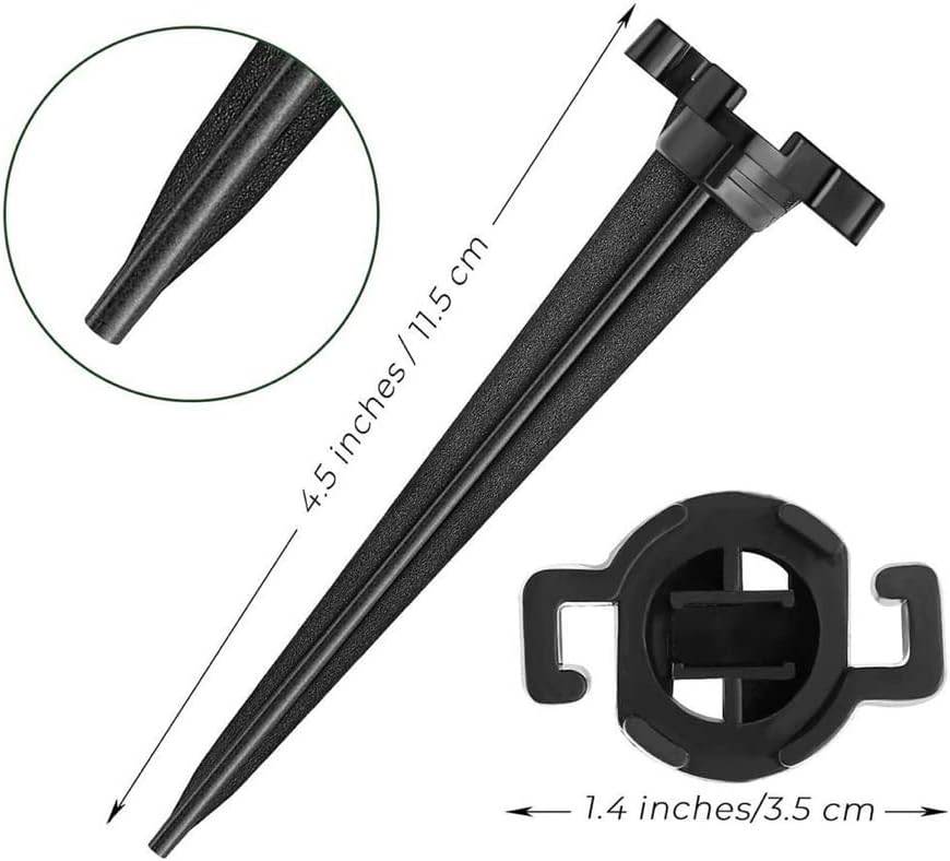 100-pack Plastic Stakes, 4.5 Inch Christmas Yard Stakes for C7 C9 Christmas Light Outdoor Holiday Light Black Light Lawn Stakes for Christmas Decorations Lights Patio Walkway Haloween Light Stakes