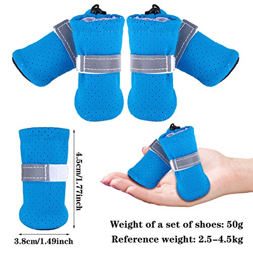 Weewooday 4 Pieces Summer Dog Shoes Paw Protector Pet Mesh Sandal Shoes Non-Slip Dog Boots With Adjustable Buckle For Small Medium Dogs And Cats #TOP1