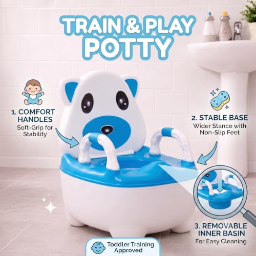 Image of Baby Potty Seat for 6 Months to 2 Years | Potty Training Chair with Removable Bowl | BPA Free Toddler Potty Chair with Backrest