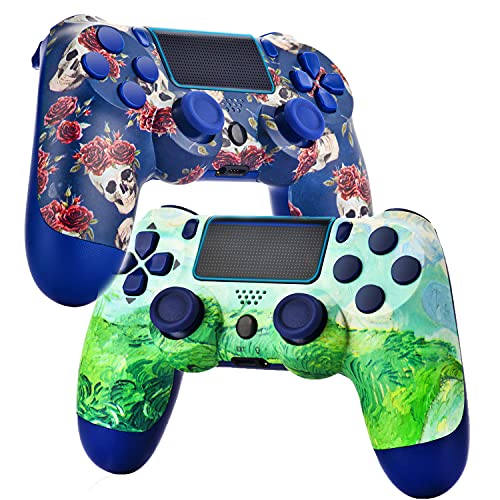 2 Pack Controller for P-4,Wireless Controller for P- 4 with Two Motors Game Joystick (Hua)