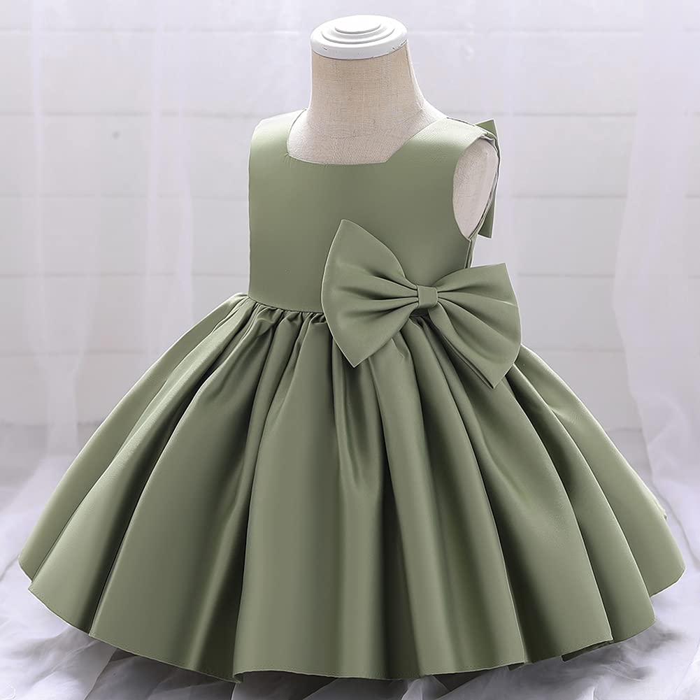 IBAKOM Mädchen Bowknot Tutu Prinzessinnen-Kleid für Mädchen, zum Geburtstag, für Hochzeit, Taufkleid, grün, 18-24 Monate