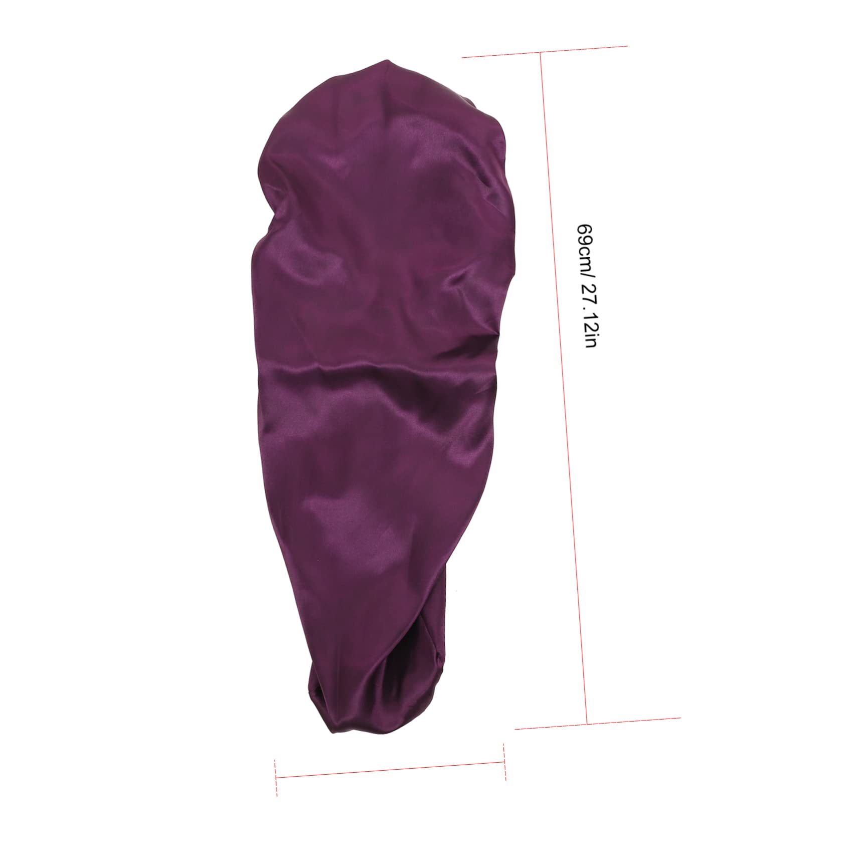 Gorro de Dormir Largo de Satén Púrpura para Mujer, 3 Piezas | Cabello Largo y Rizado, Ajuste Cómodo, Evita Enredos Uso Gimnasio y Running
