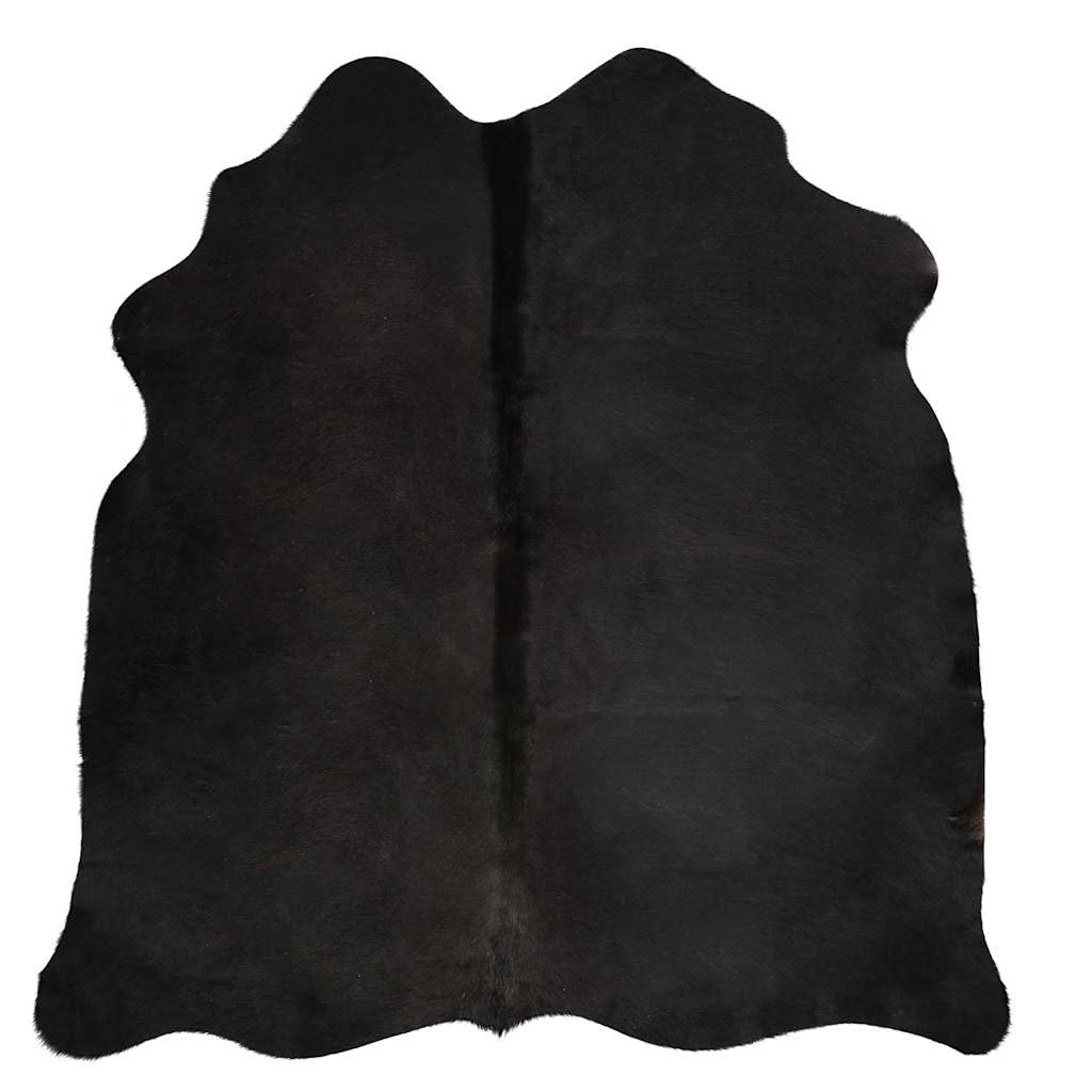 vidaXL Alfombra de Piel de Vaca Auténtica Casa Hogar Jardín Decoración Diseño Estilo Interior Exterior Sala Salón Comedor Habitación 150x170 cm Negro