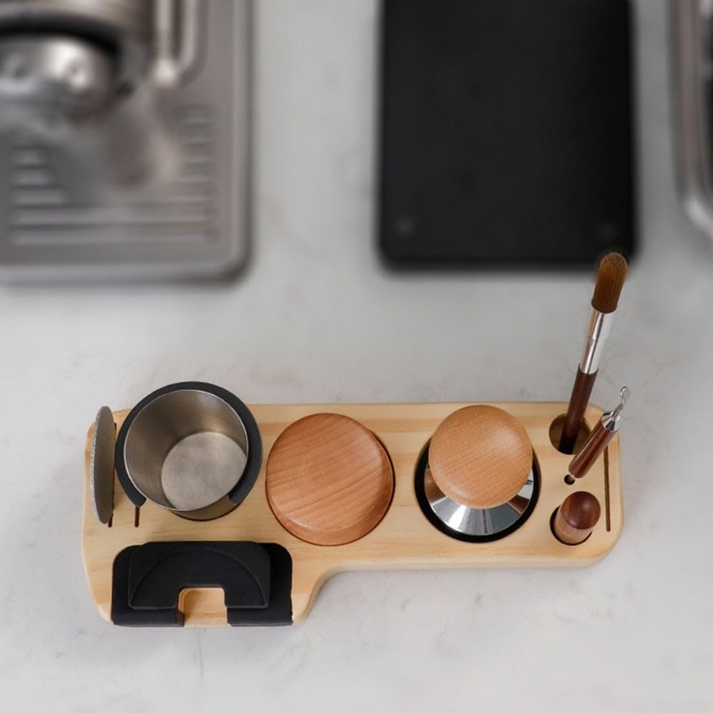 do barista Station drewniany uchwyt do ubijaka i szczotki do baristy