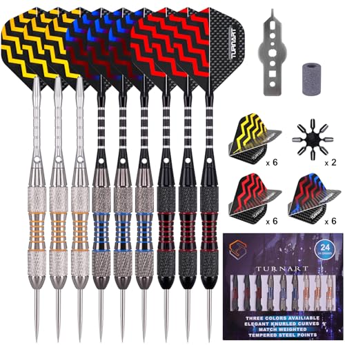 Turnart Dartpfeile Metallspitze 9 Stück 24 Gramm Dartpfeile Profi Dartpfeile Steel Steeldarts Dart...