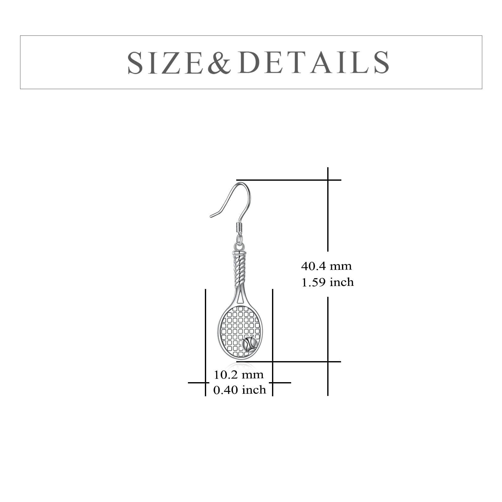 YFN Orecchini Tennis Argento Sterling Orecchini Racchetta Tennis Gioielli Regalo per Donna Uomo Bambina Ragazza