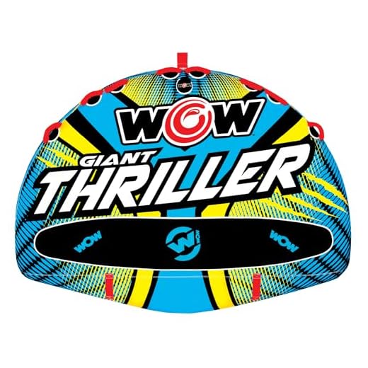 WOW Watersports Thriller Deck Tube Water Towable Tube Inflatable Boat Tube, Wild Wake Action - Water Sports Inflatables - Towable Tube for Boating 4 Person