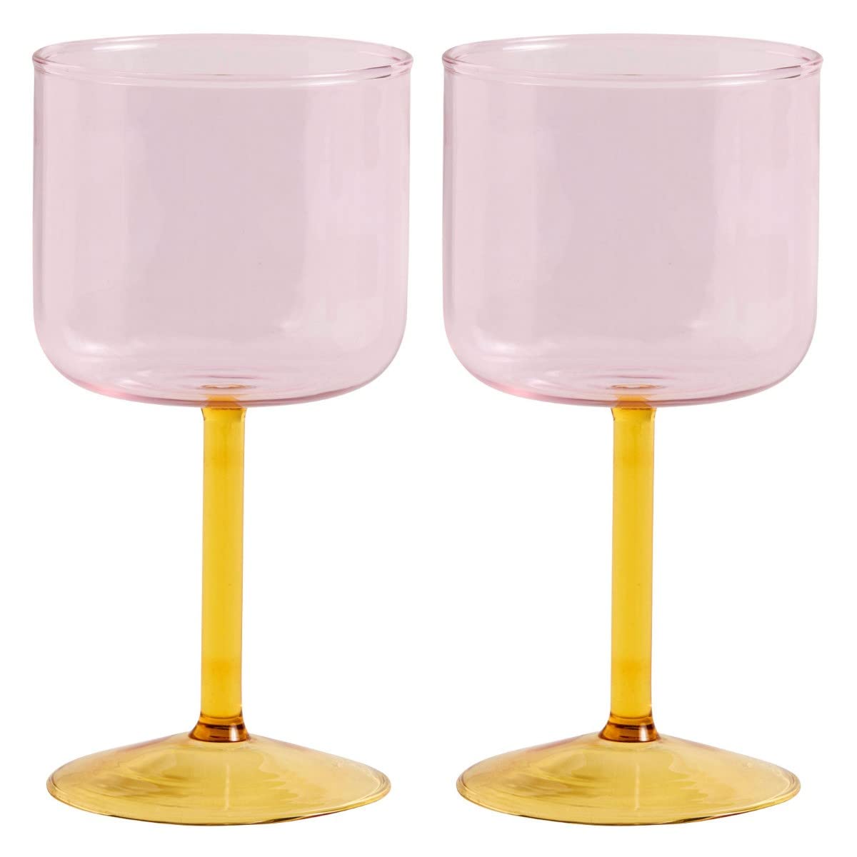 Hay Pink, Yellow Wine Glass, Borosilicate Glass, 15 X 7.5 Cm