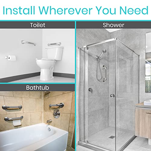 Vive Grab Bar for Bathtubs and Showers - Handicap Bathroom Safety Handrail for Elderly - Wall Senior Rail Handle for Tub, Toilet, Bath - Image 5