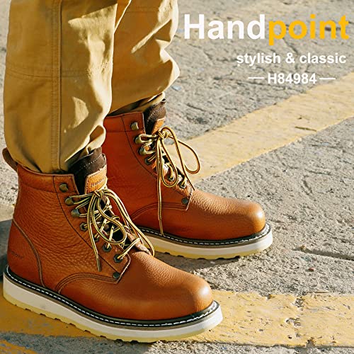 HANDROCK Men's Stylish Classic 6" Soft Toe EH Work Boots - Brown 849842